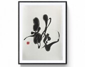 Dragón - Caligrafía Japonesa shodō obra original del artista japonés Mitsuru Nagata, Arte Japonés. Arte zen, arte minimalista.