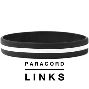 Thin White Line - Black Silicone Bracelet