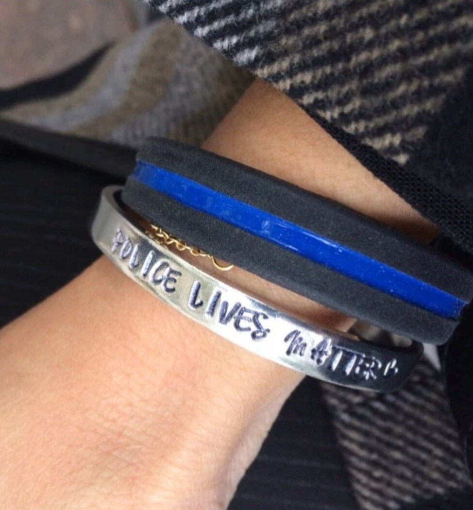Thin Blue Line Silicone Bracelet ADULT SIZE Etsy