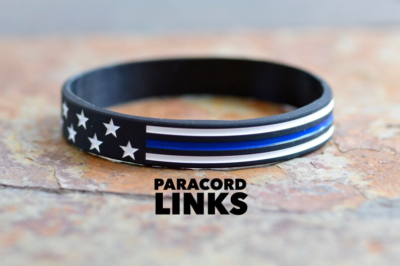 Stars and Stripes Thin Blue Line Silicone Bracelet Etsy