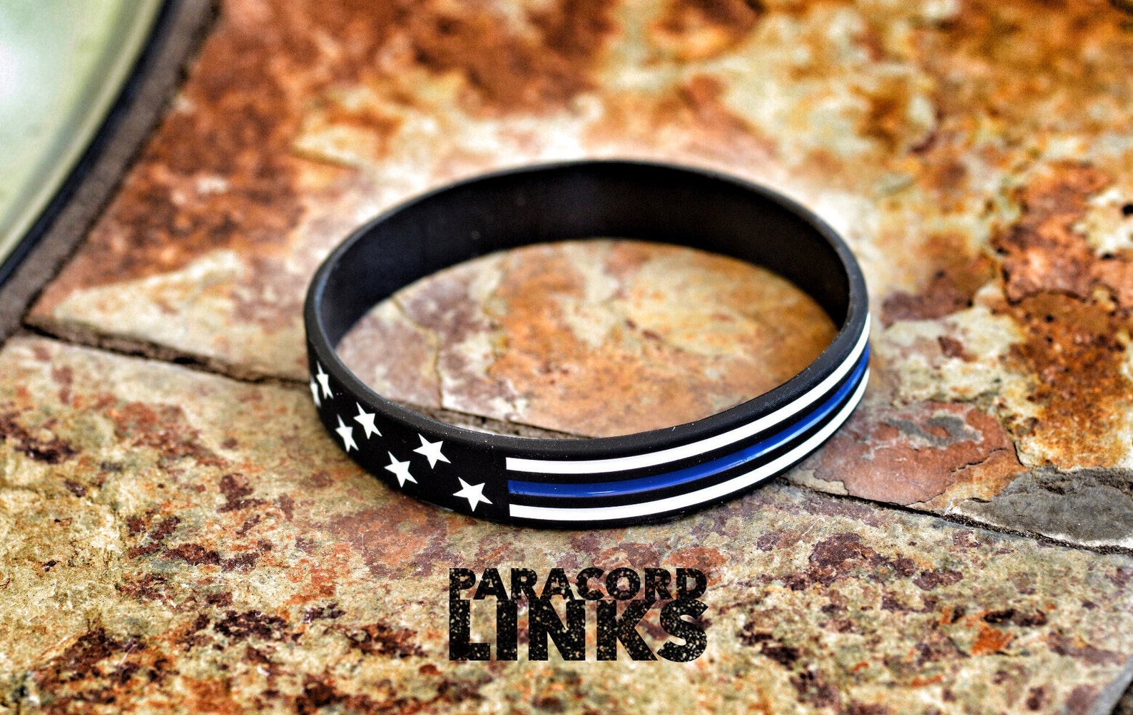 Stars and Stripes Thin Blue Line Silicone Bracelet Etsy