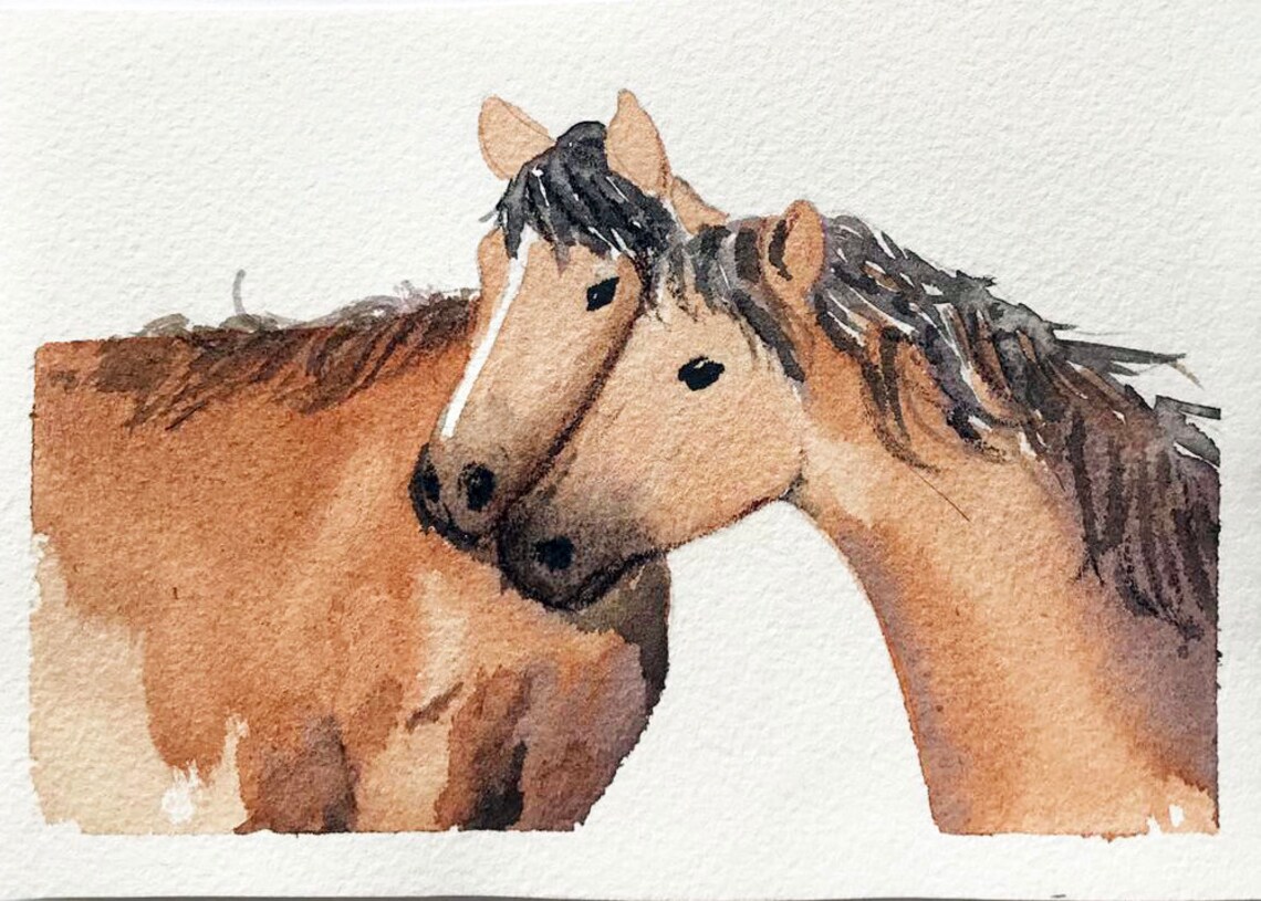 Couples portrait with pet Watercolor Painting Print of Pet | Etsy