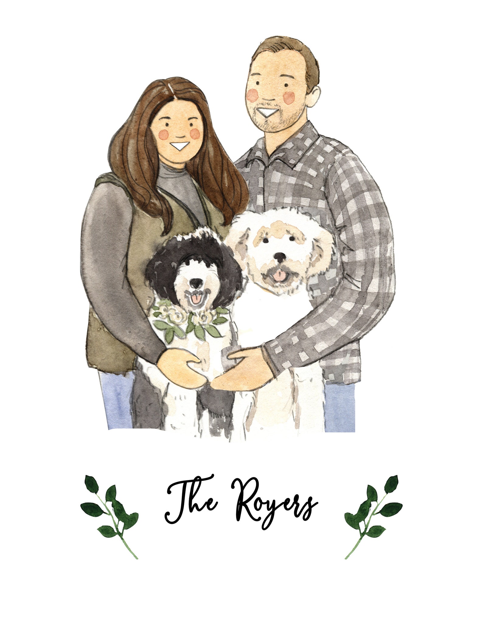 Personalized Gifts Portrait to Parents Watercolor Painting Etsy