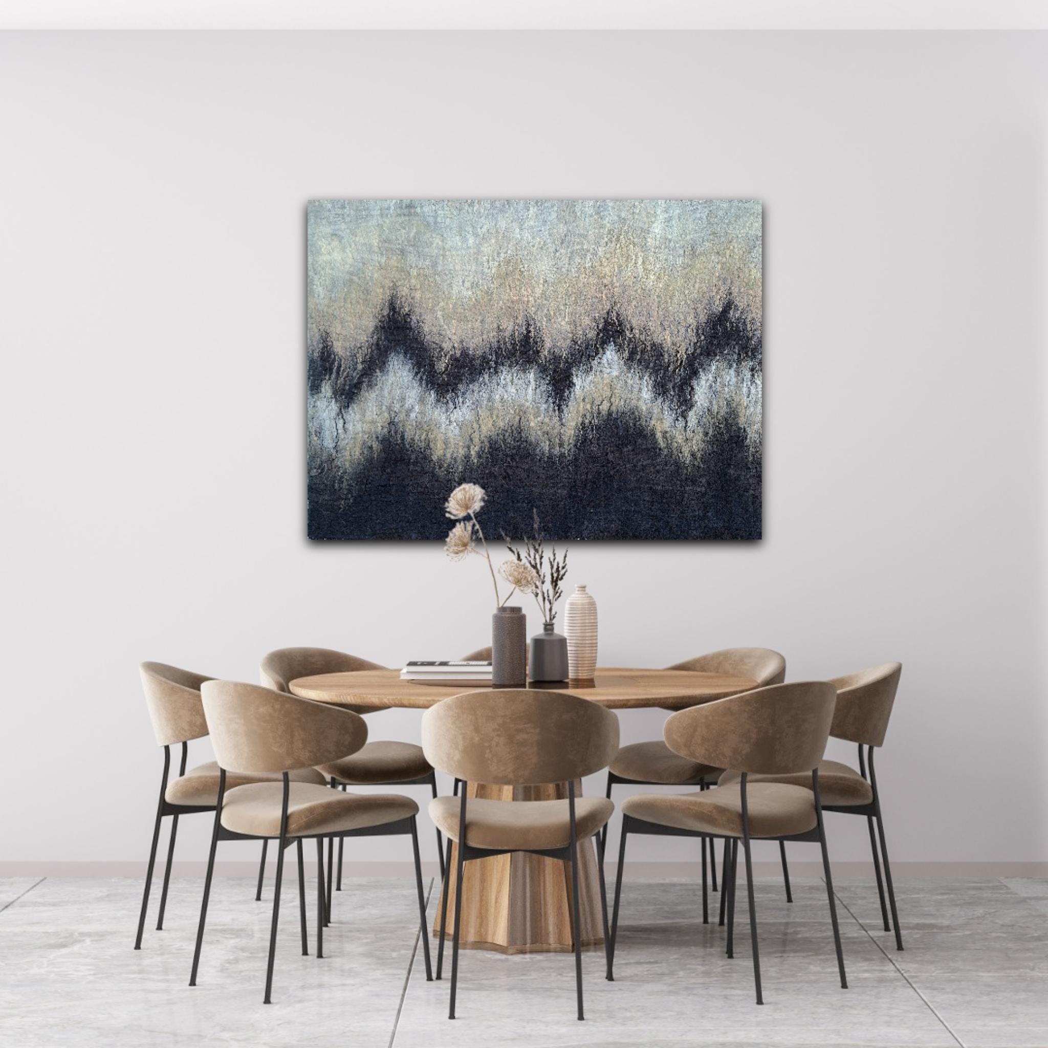 Large Abstract Fiber Art Wall Hanging "Silence III"