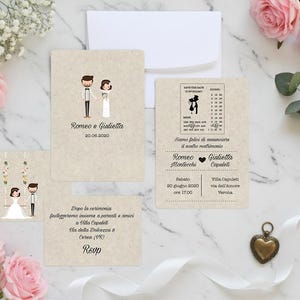 Rustic Cute Couple Wedding Invitation, Custom Bride and Groom, Instant Download