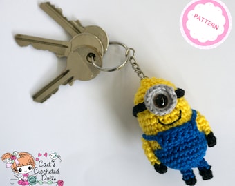Patrón de crochet para llavero Minion de Gru, mi villano favorito
