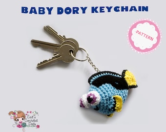 PATTERN crocheted baby Dory keychain