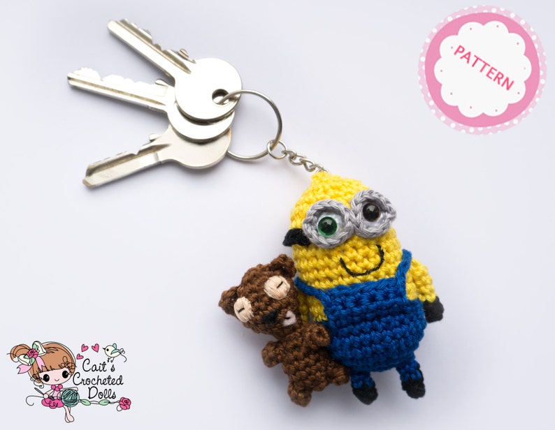 PATTERN crocheted Minion Bob keychain Etsy