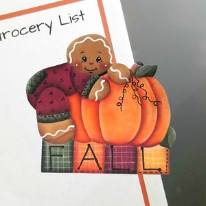 Fall Gingerbread Boy Fridge Magnet or Shelf Sitter #153