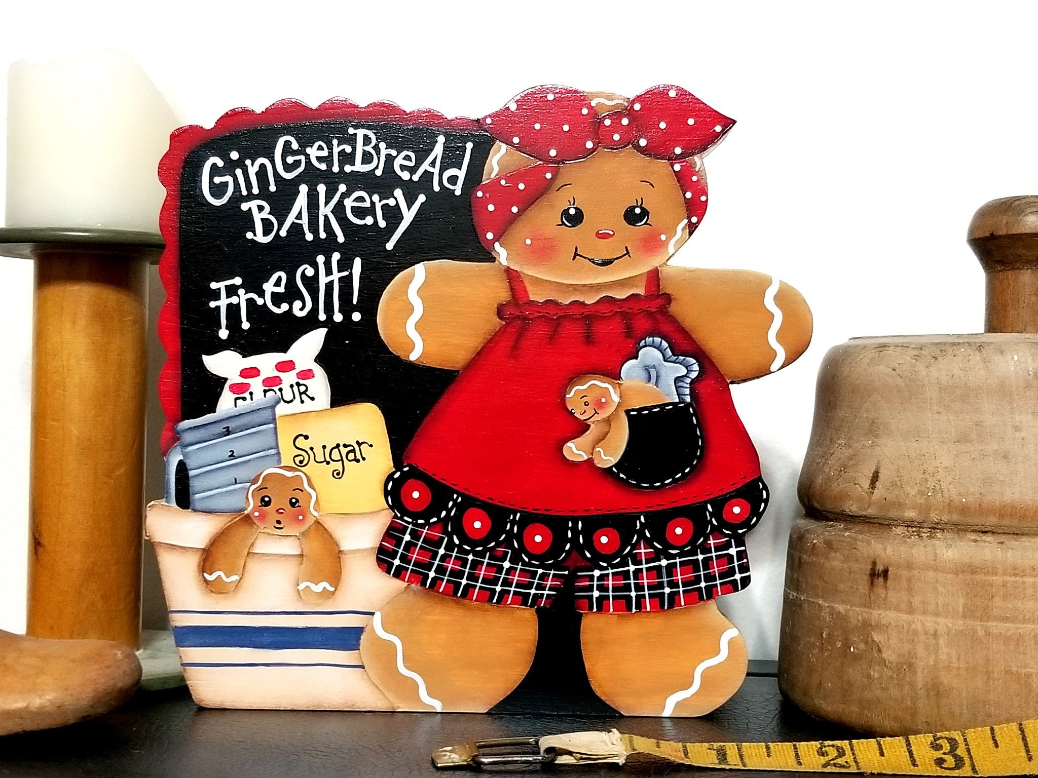 Gingerbread Bakery Shelf Sitter Gingerbread Shelf Decor Etsy