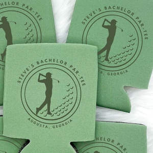 Personalized Golfing Bachelor Can Cooler | Let's Par-tee Bachelor Party | Final Swing Custom Can Cooler | Groomsmen Party Favors