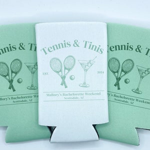 Personalized Tennis Martinis Club | Bridesmaid Gift | Custom Bachelorette Merch | Social and Athletic Club | Can Cooler Bridal Party Gift