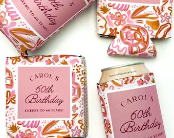 Enfriador de latas personalizado para cumpleaños número 21 de la costa / Enfriador de latas personalizado / Fin de semana de chicas en la playa / Abuela costera personalizada para cumpleaños número 50, 40 y 30
