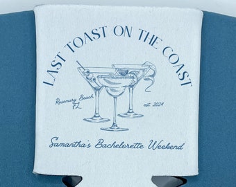 Refrigeratore per lattine personalizzato per cocktail costieri per addio al nubilato / Refrigeratore per lattine personalizzato / Addio al nubilato in spiaggia / Palm Springs / Bomboniere personalizzate