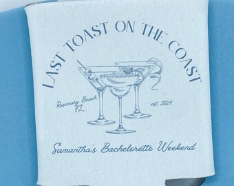 Refrigeratore per lattine personalizzato per cocktail costieri per addio al nubilato / Refrigeratore per lattine personalizzato / Addio al nubilato in spiaggia / Charleston / Bomboniere personalizzate