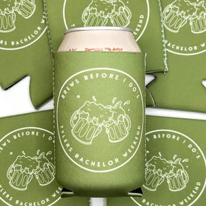 Custom Bachelor Party Can Cooler | Brews Before I Do | Beer Bachelor Party | Brewery Bachelor Party | Bachelor Party Favor | Groomsman Gift