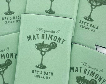 Personalized Tequila Bachelorette Can Cooler | Custom Can Cooler | Margarita Bachelorette Party | Scottsdale, Mexico | Custom Party Favors