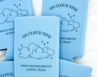 On Cloud 9 | On Cloud Nine | On Cloud Wine | Coastal Bachelorette Party | Custom Cooler | Winery Bach | Bachelorette Party Favor Can Cooler