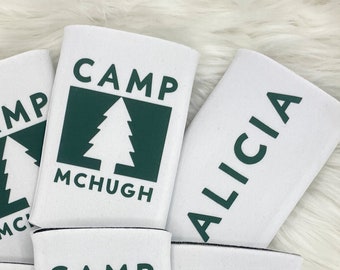 Camp Bachelorette Slim Can Coolers | Camping Bridal Party Shirts | Mountain Outdoor Bachelorette | Bachelorette Party Favors Gifts | Lake