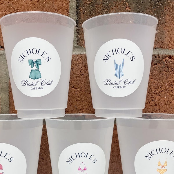 Personalized Coastal Bachelorette Cups | Custom Drinking Cups | Beach Bachelorette Party | Lake Life | Palm Springs | Custom Party Favors