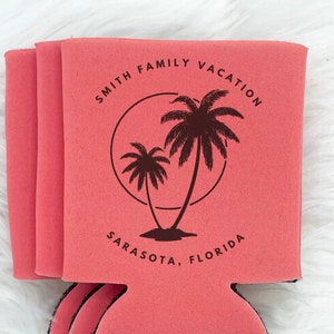 Beach Vacation Can Cooler | Family Vacation Trip |  Family Reunion Favor | Family Florida | Tropical Vacation | Family Reunion Ideas