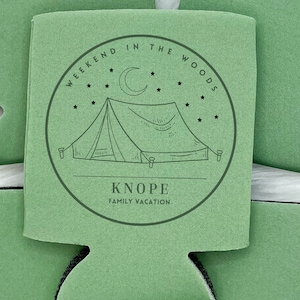 Camping Family Vacation Can Cooler | Family Reunion Trip | Weekend in the Woods | Family Party Favors | Family Reunion Ideas