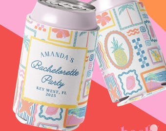 La Dolce Vita Bachelorette Can Cooler | Italian Summer Amalfi Coast Party Favor | Last Toast Bach Trip Gift | Blue Coastal Beach Can Cooler