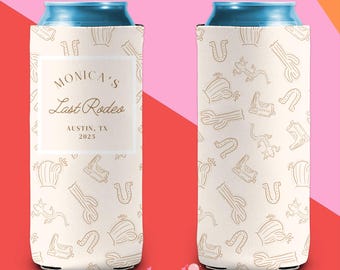 Personalized Last Rodeo Bachelorette Can Cooler | Custom Western Cowgirl | Nashville, Austin Texas Bachelorette | Western Nash Bash
