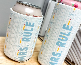 Back to School Can Cooler | Teacher Appreciation Gift | Teacher Drink Can Sleeve