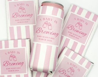 Enfriadores de latas para baby shower "Un bebé está en camino", enfriadores de latas, pañales Huggies para baby shower, Huggies para baby shower, recuerdos personalizados para baby shower, enfriador para baby shower "Un bebé está en camino"