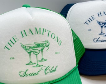 Custom Coastal Cocktail Bachelorette Hats | Custom Beach Bachelorette Trucker Hat | Social Club | Luxury Bachelorette Merch | Rosemary