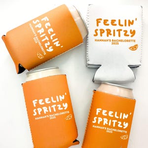 Spritz Cocktail Bachelorette Can Coolers | Love at First Spritz | Feeling Spritzy | Orange Bachelorette | Party Favors | Italian Summer