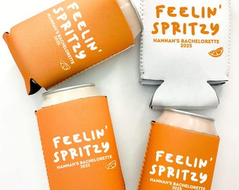 Spritz Cocktail Bachelorette Can Coolers | Love at First Spritz | Feeling Spritzy | Orange Bachelorette | Party Favors | Italian Summer