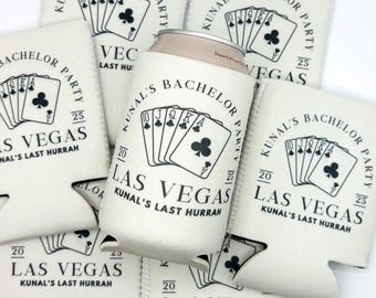 Custom Bachelor Party Can Cooler | Casino Gambling Bachelor Party | Las Vegas Bachelor Party | Bachelor Party Favor | Groomsman Gift