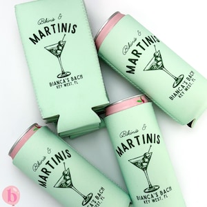 Addio al nubilato in spiaggia con bikini e Martini / Refrigeratore per lattine per addio al nubilato in spiaggia / Ultimo tuffo / Ultimo brindisi / Scottsdale / Bomboniere personalizzate