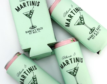 Bikinis and Martinis Beach Bachelorette | Beach Bachelorette Can Cooler | Last Splash | Last Toast | Scottsdale | Custom Party Favors
