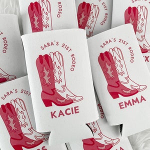 Personalized Last Rodeo Birthday Can Coolers Country Bachelorette Favors Bachelorette Party Can Coolers Texas Nashville image 1