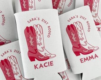 Personalized Last Rodeo Birthday Can Coolers | Country Bachelorette Favors | Bachelorette Party | Can Coolers | Texas Nashville