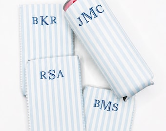 Monogrammed Slim Can Cooler Personalized Name Bachelorette Favor Grandmillennial Skinny Can Cooler Custom Bridal Party Gift Bridesmaid Idea