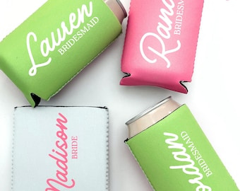 Bridesmaid Proposal Slim Can Coolers with Names | Bridesmaid Gift | Bride, Bridesmaid, Maid of Honor, Mother of Bride | Bridesmaid s