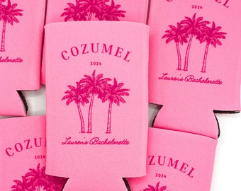 Personalized Mexico Bachelorette Can Cooler | Custom Can Cooler | Margarita Bachelorette | Cozumel Scottsdale Tequila | Custom Party Favors
