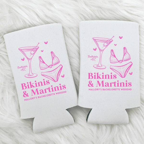 Bikinis and Martinis Beach Bachelorette | Beach Bachelorette Can Cooler | Last Toast on the Coast | Last Splash | | Custom Party Favors
