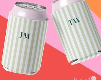 Monogrammed Slim Can Cooler Personalized Bachelorette Favor Grandmillennial Skinny Can Cooler Custom Bridal Party Gift Bridesmaid Gift Idea