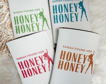 Found Her Honey Honey Bachelorette Can Cooler | Personalized Disco Bachelorette Party Favors | Custom Dancing Queen Coastal Bridal Shower