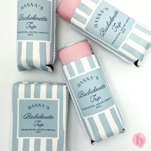 Personalisierter Küsten Bachelorette Dosenkühler | Personalisierter Dosenkühler | Strand Junggesellinnenabschied | Küstengroßmutter | Kundenspezifische Gastgeschenke