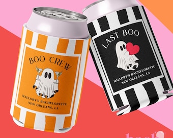 Halloween Bachelorette, Let's Go Ghouls, Ghost, Bride or Die, Boo Crew, Personalized Can Cooler, Bachelorette Party, Witchy Bach, Last Boo