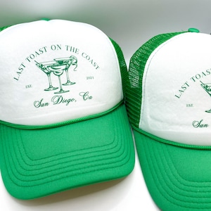 Custom Coast Toast On the Coast Bachelorette Hats | Beach Bachelorette Trucker Hat | Social Club | Luxury Bachelorette Merch | Rosemary