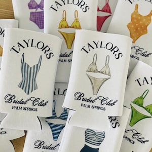 Personalized Coastal Bachelorette Can Cooler | Custom Can Cooler | Beach Bachelorette Party | Lake Life | Palm Springs | Custom Party Favors