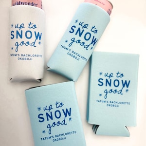 Enfriadores de latas personalizados con temática de nieve invernal para despedidas de soltera / Merchandising para despedidas de soltera esquiando / Recuerdos para despedidas de soltera / Snow in Love / Apres Ski / Aspen