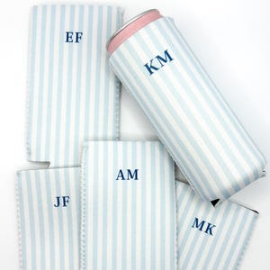 Slim blikjeskoeler met monogram | Aangepaste initiaal - feestbedankje bruidsmeisje